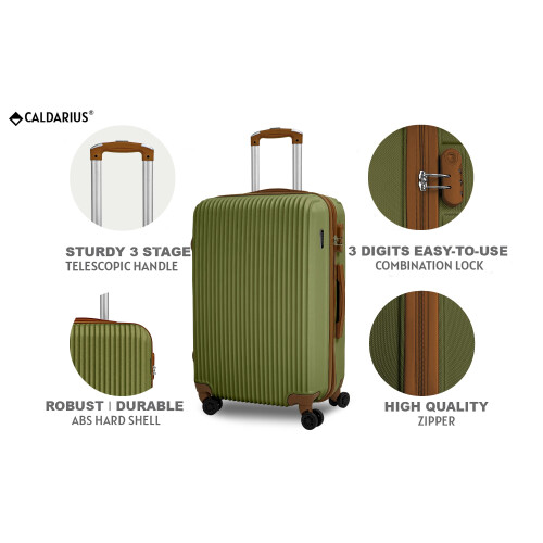 (OLIVE GREEN) Hard Shell Suitcase Large 28'' Luggage Trolley on OnBuy