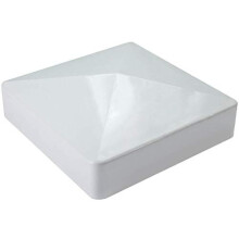 Remate de poste de vinilo de 4"" estilo pir   mide - Remate de poste de vinilo para cercas de 4"" x 4"" - Remate de poste de PVC/vinilo blanco (unidad