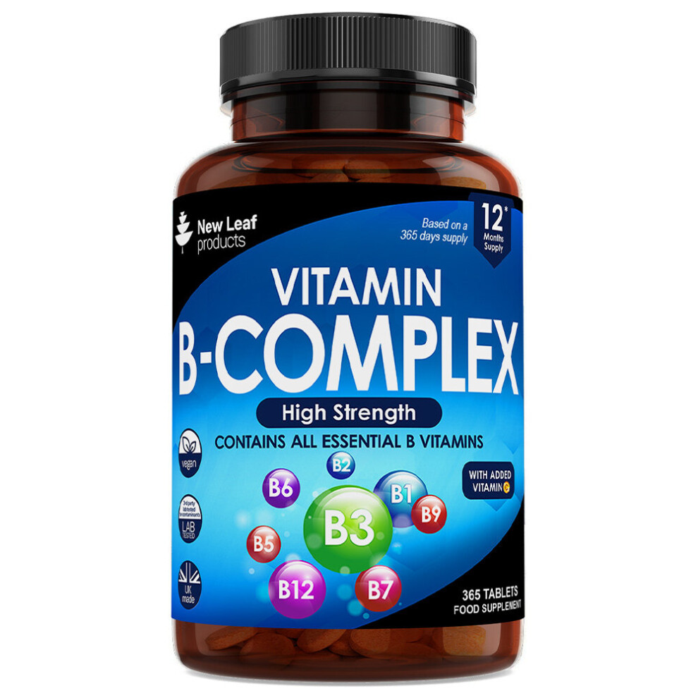 Vitamin B Complex High Strength Tablets All B Vitamins (1 Year Supply)