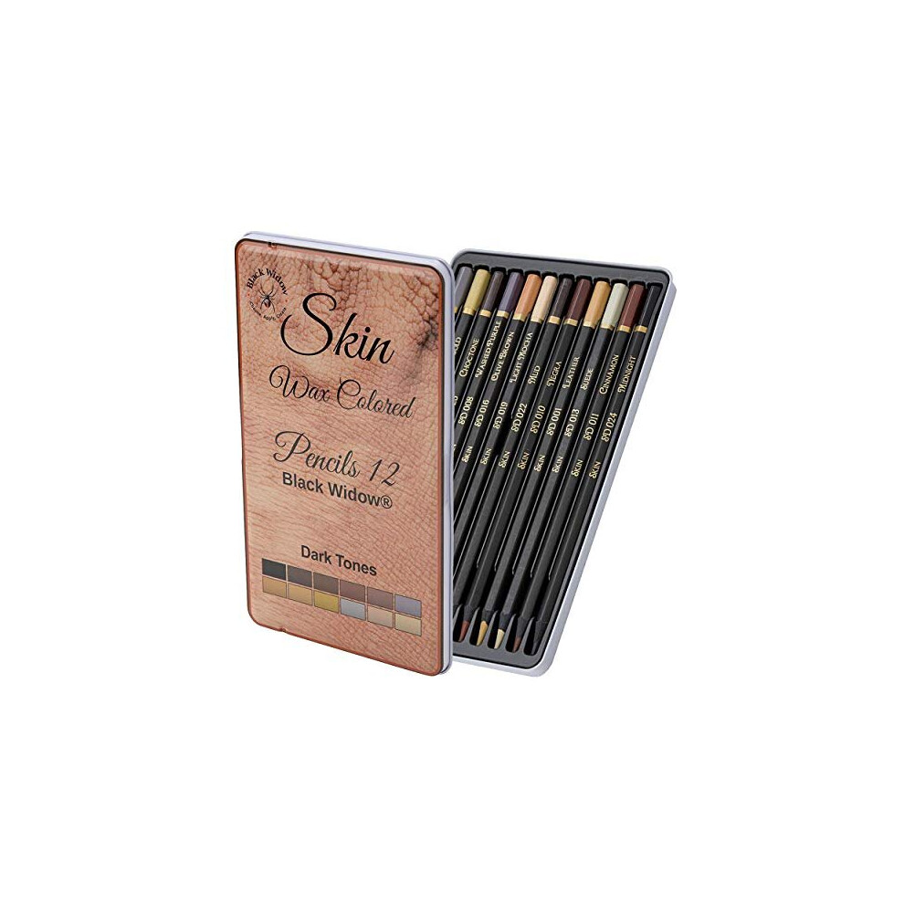 Black Widow Skin Colored Pencils for Adults - Color Pencils for Portraits and Skintone Artists - A Complete Color Range - Now With Light Fast Ratings.