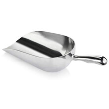 New Star Foodservice 34608 Einteiliger Bar-Eismehl-Utility-Schaufel aus Aluminiumguss mit rundem Boden, 85-Unzen-Silber (nur Handwsche)