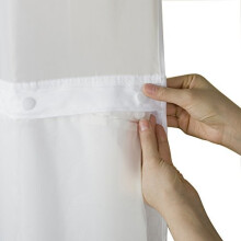 Hookless RBH14BS01 Its A Snap! PEVA Snap-In Shower Curtain Liner, 70x69 In., Frost