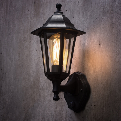 Litecraft Neri Black Outdoor Light With Sensor 1