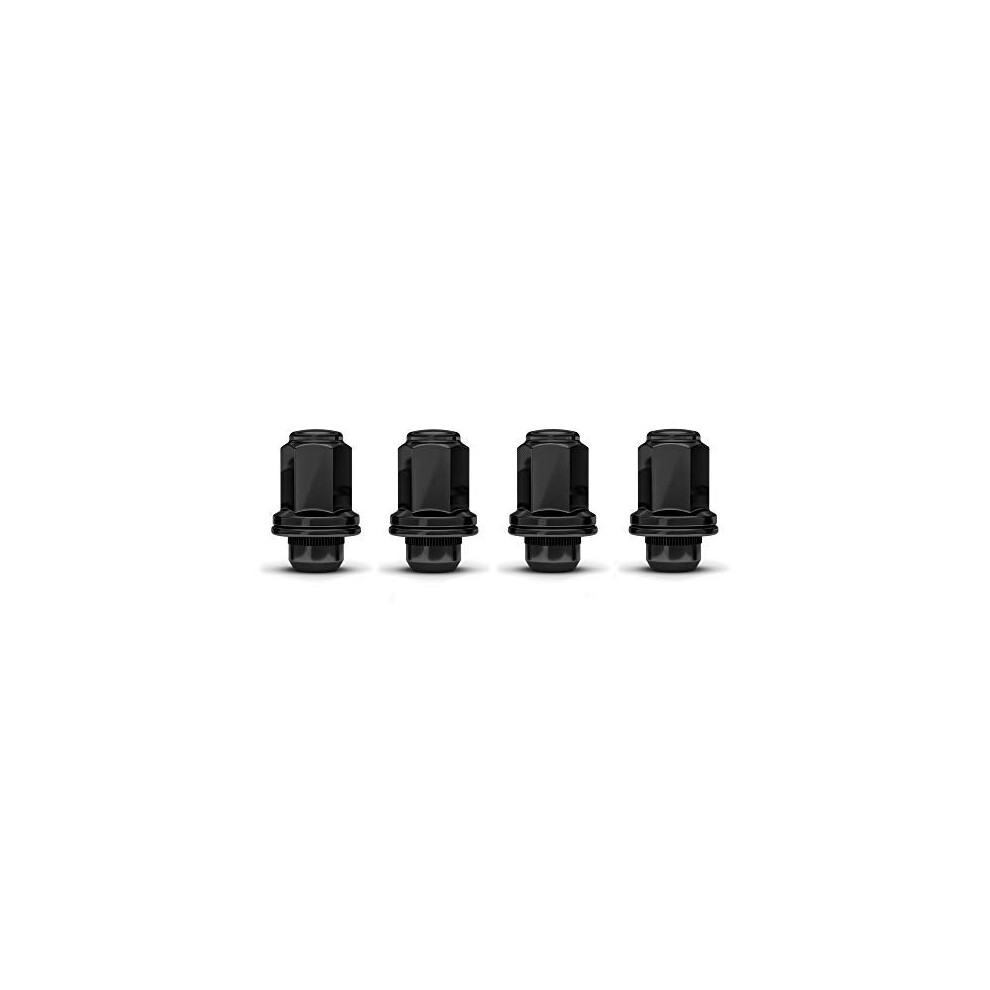 White Knight 5307LBK-4 Black 1.87" Height M12x1.50 Toyota SUV OEM Factory Style Mag Lug Nut with Washer, 4 Pack