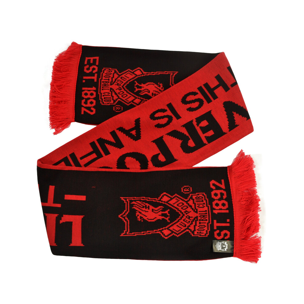 Liverpool Fc Liverpool Anfield Red Black Jacquard Knit Scarf Black,Red