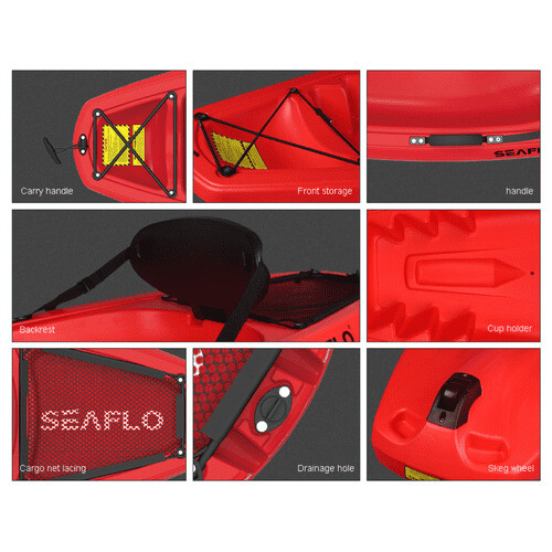 (Red 1.8M Sit On Single ) Single and Double Kayaks with Paddle 1
