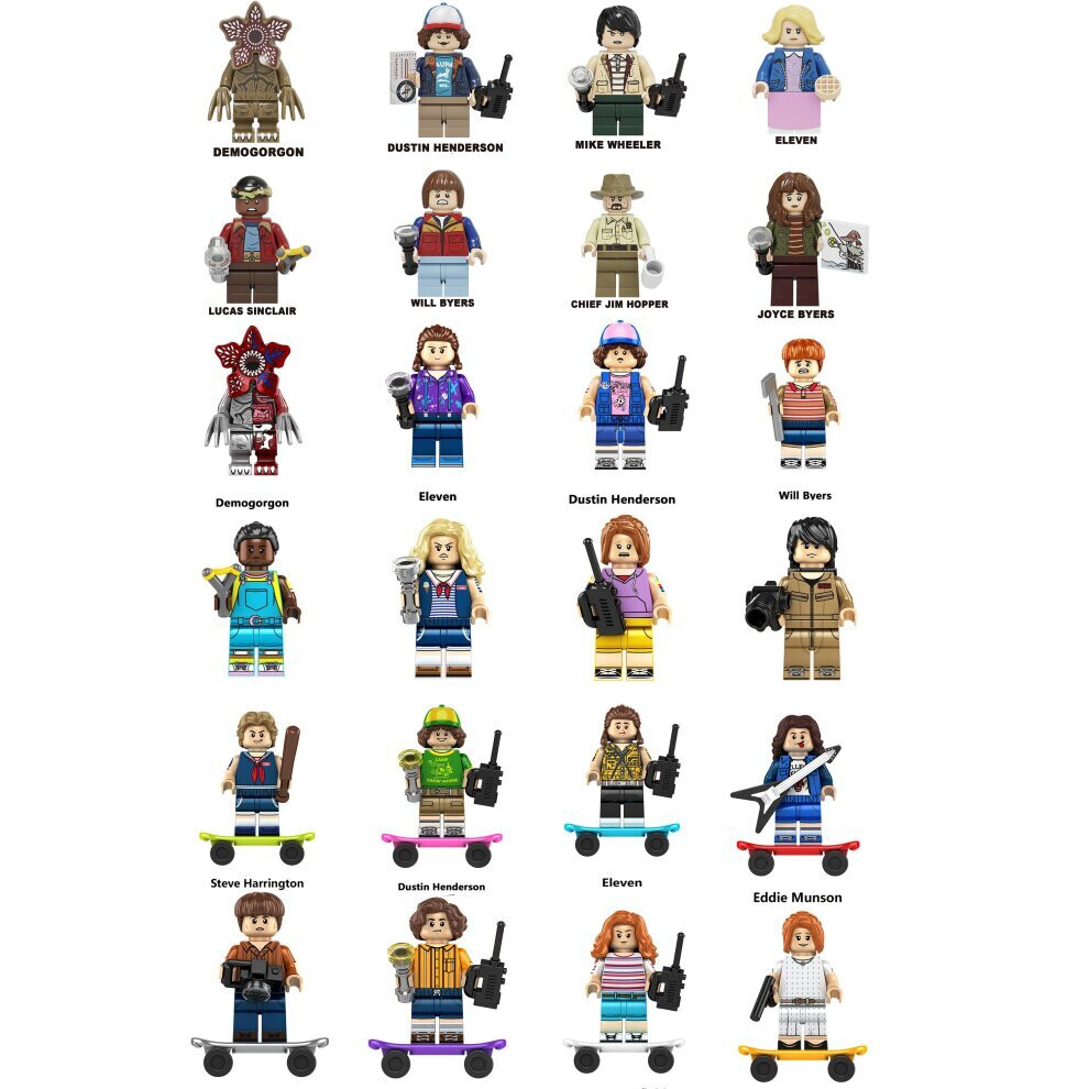 (24pcs-A+B+C) NEW Stranger Things Assembled Minifigures Set Children's Stall Toys Gifts Building Blocks Fit Lego