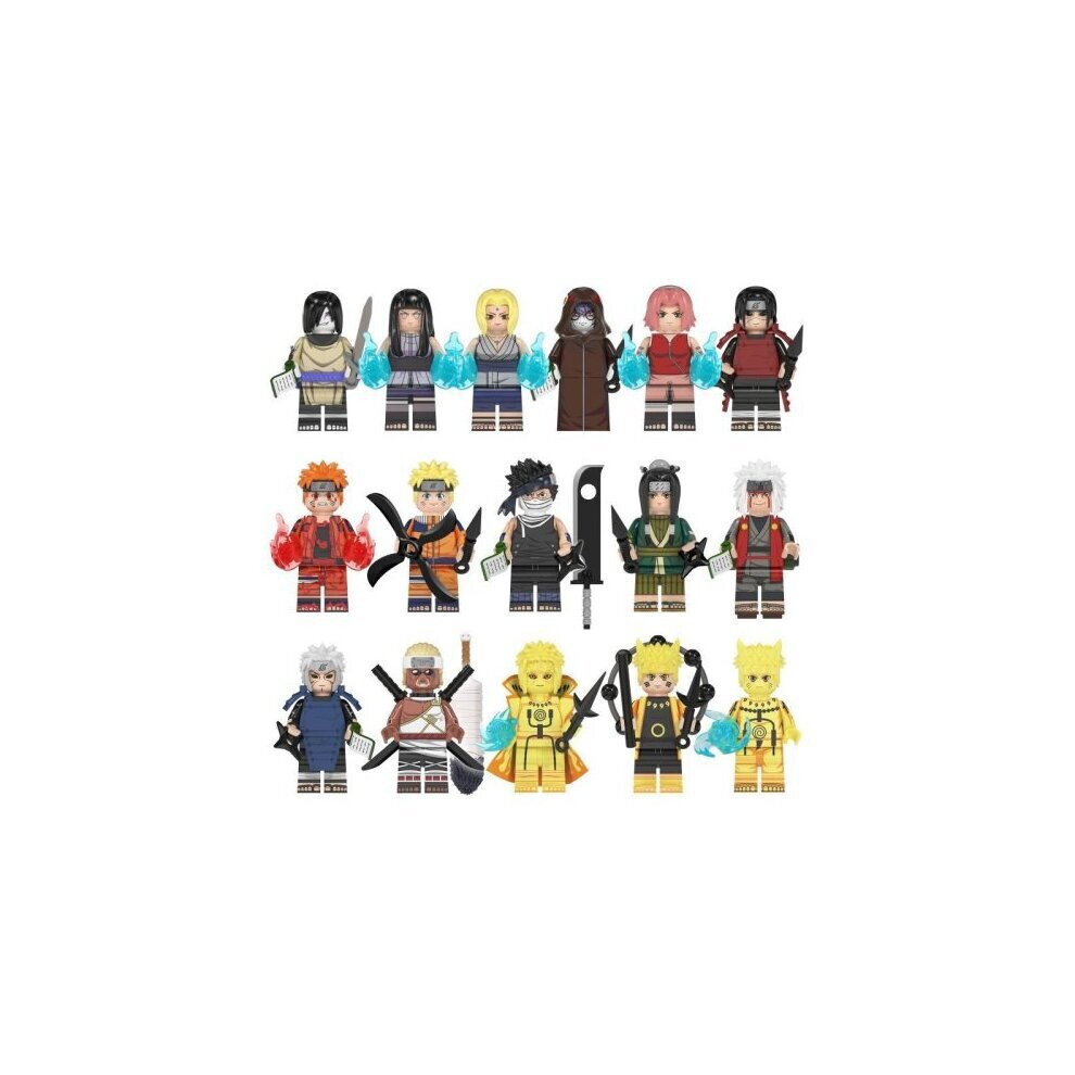 16PCS Naruto Uzumaki Minifigure Naruto Building Blocks Fits Lego