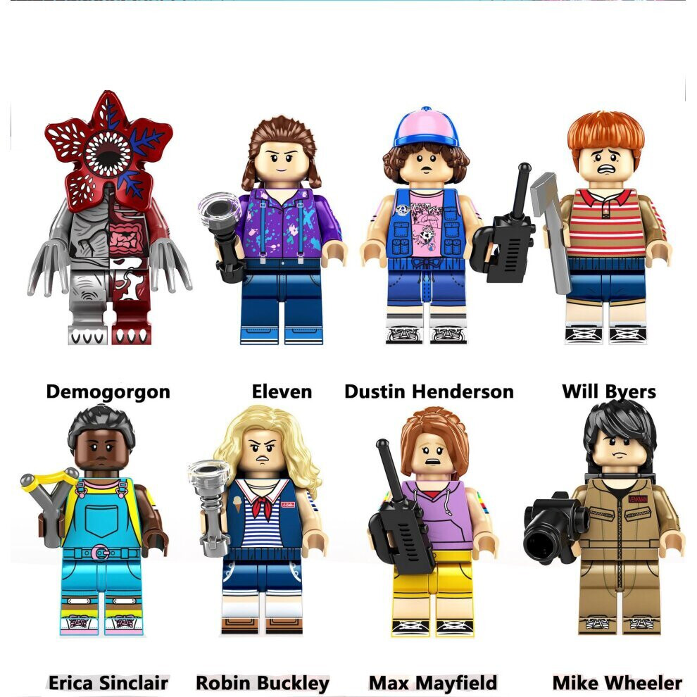 (8pcs-B) NEW Stranger Things Assembled Minifigures Set Children's Stall Toys Gifts Building Blocks Fit Lego