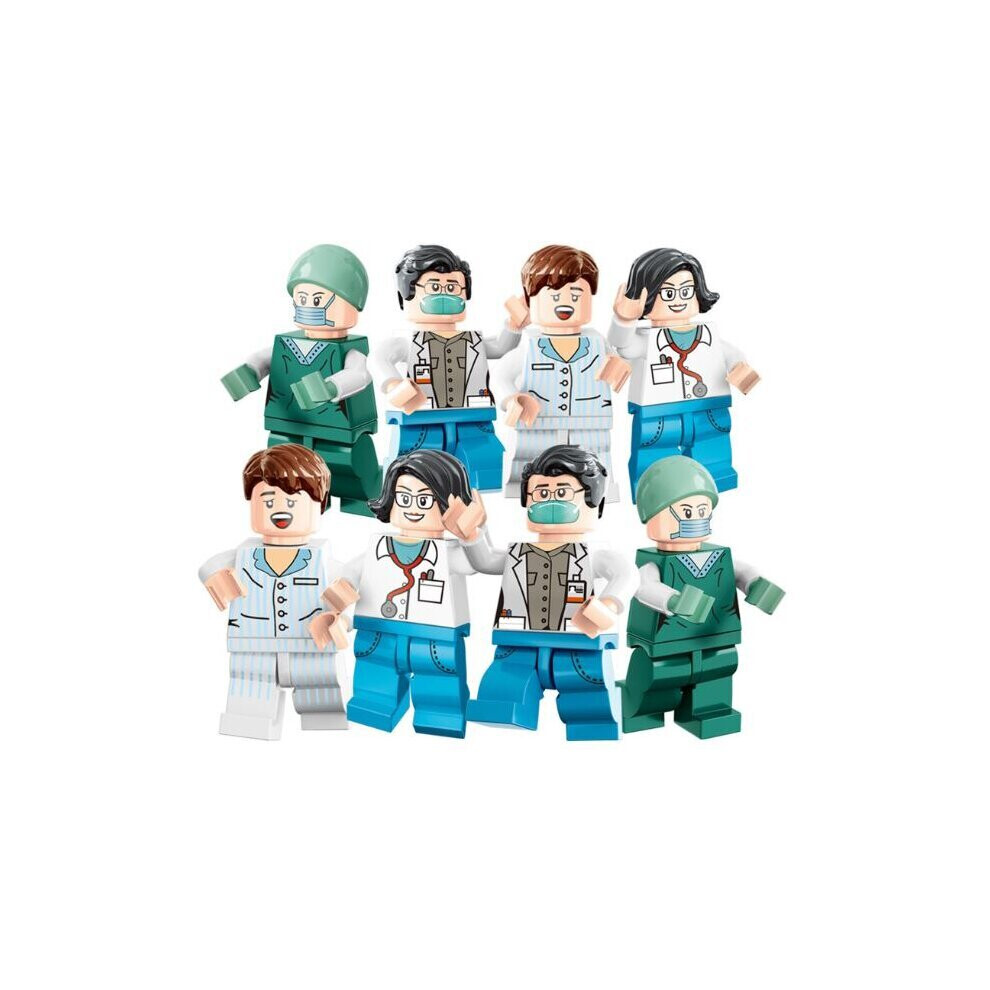 (N0.8006) Fighting the Epidemic Doctors Patients Nurses Mini Figures Building Blocks Characters Fits Lego Kids Best Gift