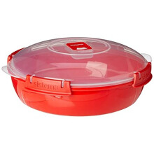 Sistema Microwave Collection, Round Dish, Red, 43.6 Ounce (Pack of 1)