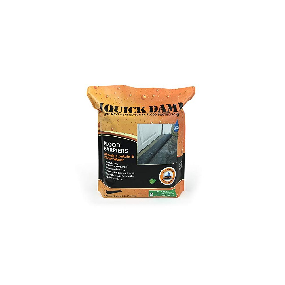 Quick Dam Qd610-1 Water-Activated Flood Barrier-1 Pack, Black 610585906231