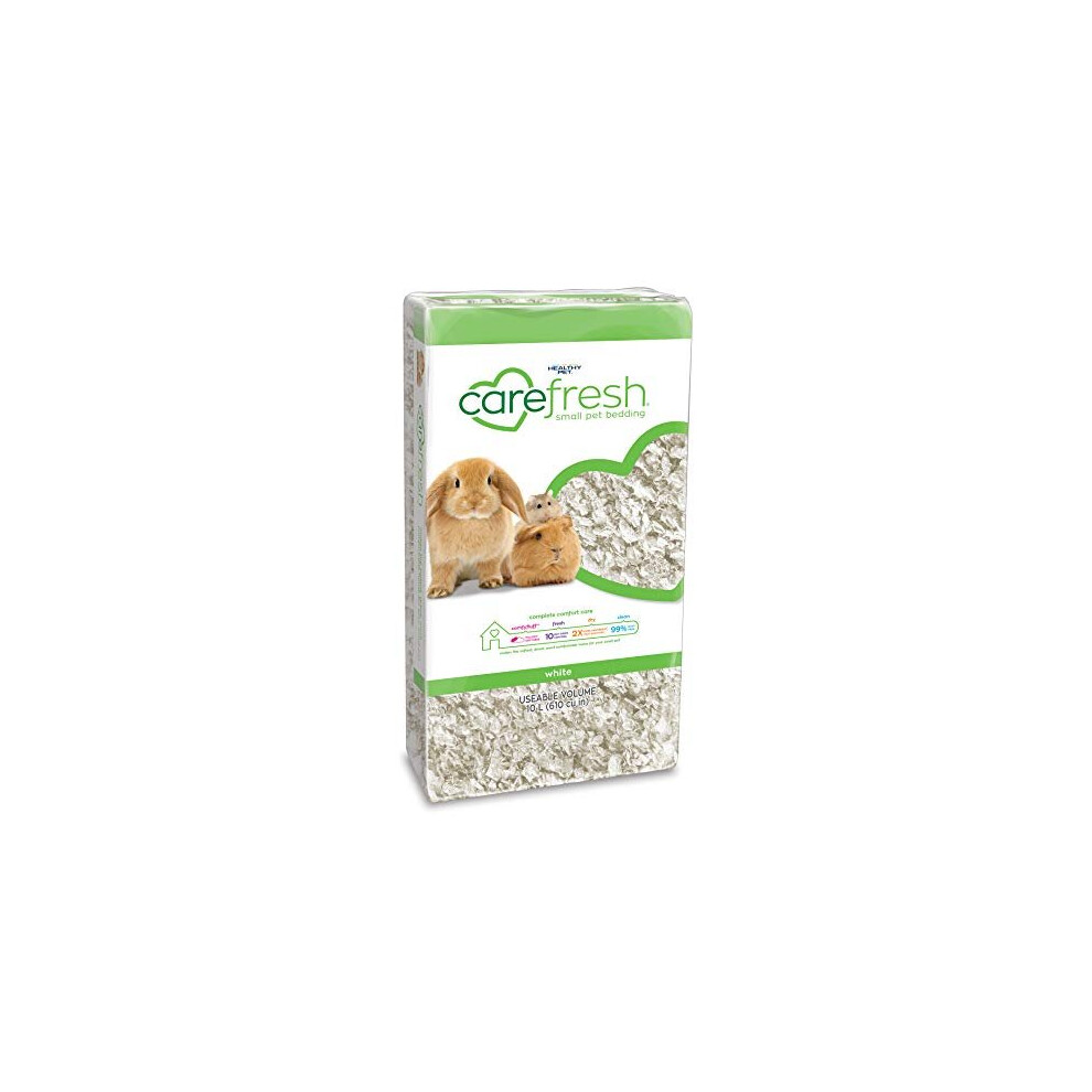 carefresh 99% Dust-Free White Natural Paper Small Pet Bedding with Odor Control, 10 L