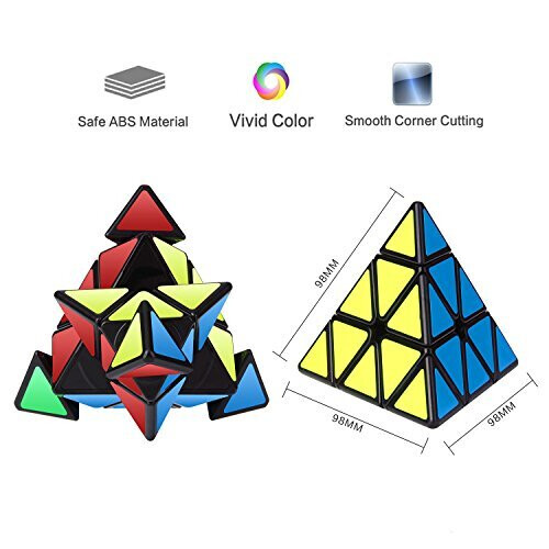 Roxenda Pyramid Speed Cube, 3x3x3 Qiming Pyramid Magic Cube (Černý) 1