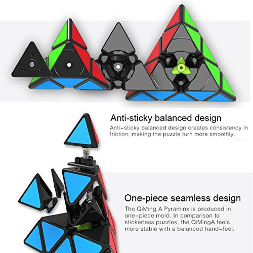 Roxenda Pyramid Speed Cube, 3x3x3 Qiming Pyramid Magic Cube (Černý) 2