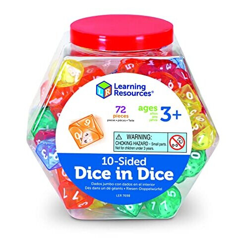 Learning Resources Learning Resources 10-Πλευροι Ζάρι Με Ζάρι, Σετ 72 Τεμαχίων 2