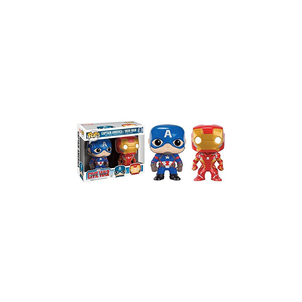 Funko Pop Captain America Civil War Exclusive 2-Pack With Cap and Iron Man