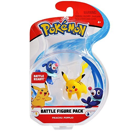 Pokémon Pokemon 2 Inch Battle Action Figure 2-Pack, includes 2" Pikachu and 2" Popplio
