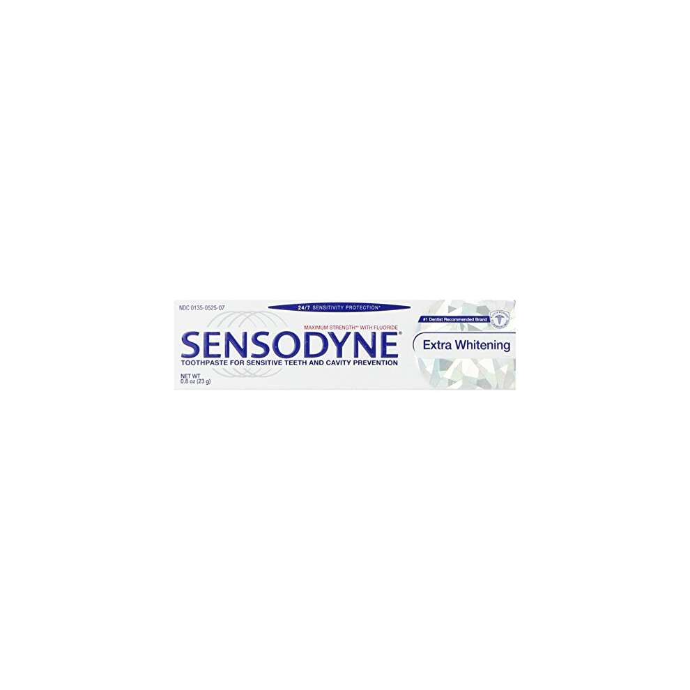 Sensodyne Extra Whitening Toothpaste for Sensitive Teeth, Cavity Prevention and Sensitive Teeth Whitening - 0.8 Ounces