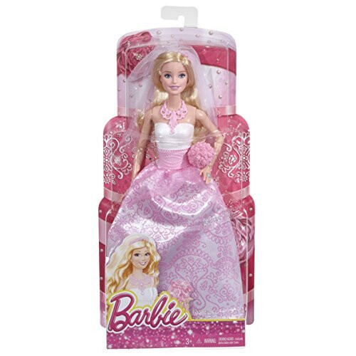 Barbie Barbie Κούκλα Νύφη με Ρούχα & Αξεσουάρ, Ξανθιά Νύφη σε Λευκό & Ροζ Φόρεμα 2