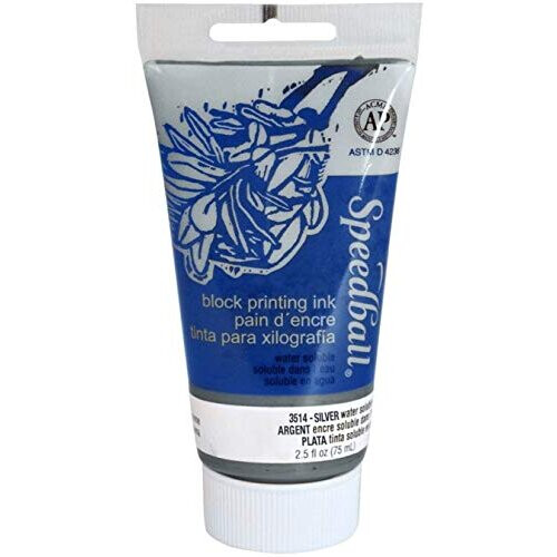 Speedball vattenlslig blocktrycksblck 2,5 ounce rr silver