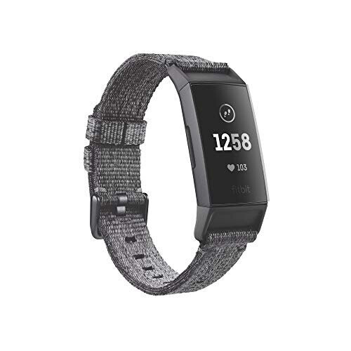 Fitbit Fitbit Charge 3 Accessory Band, Official Fitbit Product, Woven, Charcoal, Small 2