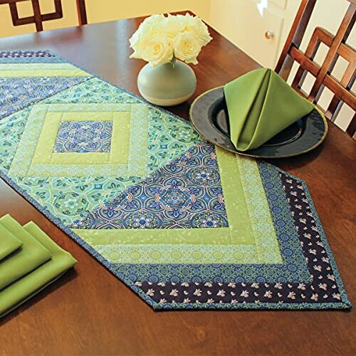 June Tailor Quilt As You Go Table Runner Quilt Pattern Morning Blend 2