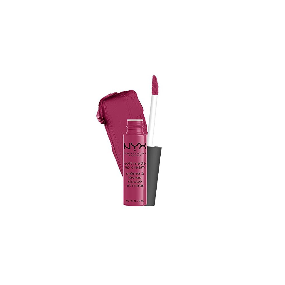 NYX PROFESSIONAL MAKEUP Soft Matte Lip Cream, Lightweight Liquid Lipstick - Prague (Matte Merlot)