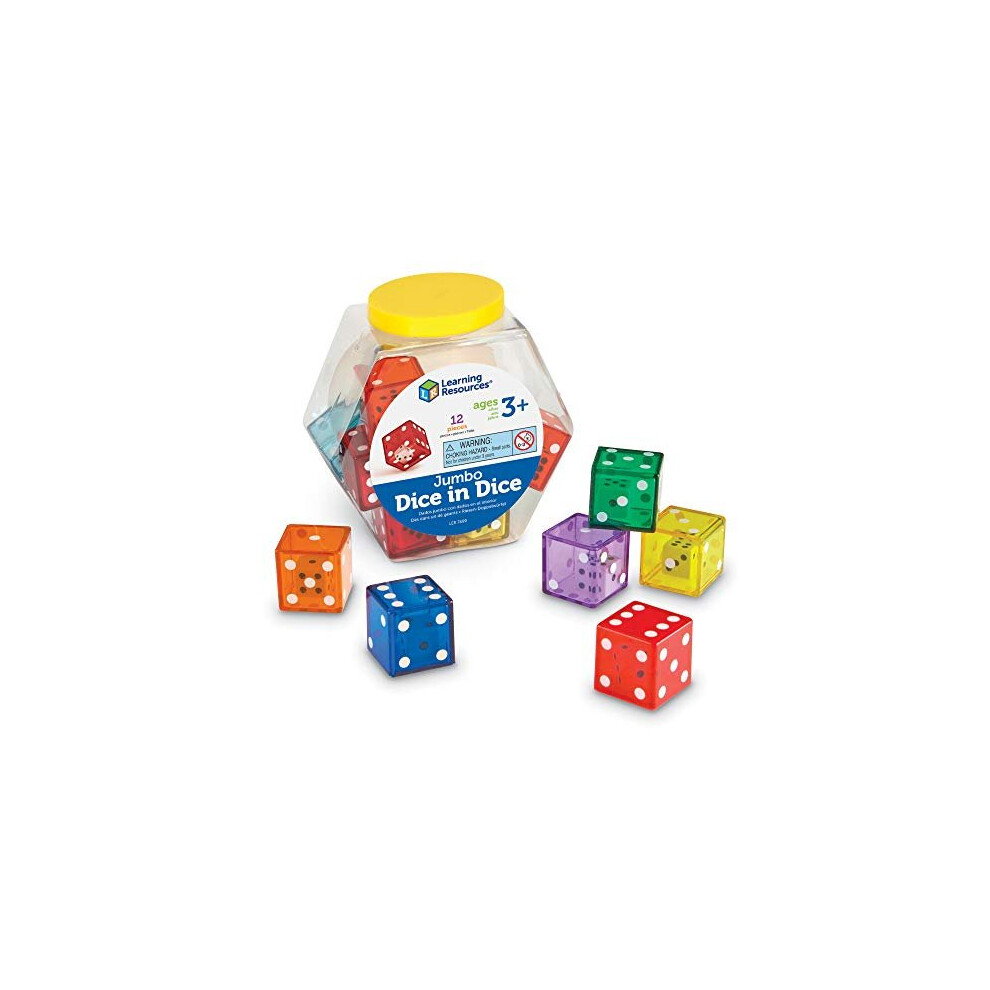 Learning Resources Jumbo Dice in Dice, Dice, Jumbo Dice, Math Dice, Ages 3+, Set of 12