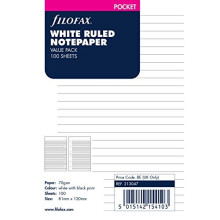 Filofax Pocket Ruled White 100 Pack (B213047)