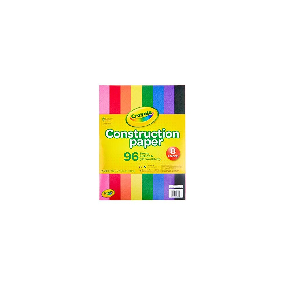 Crayola Construction Paper, School Supplies, 96 ct Assorted Colors, 9" x 12"