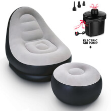 Inflatable Ottoman Couch Foot Stool Seat Air Gaming Chair + Air Pump