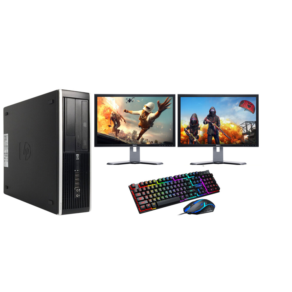 Fcs Gaming Hp Bundle Pc Computer Full Set Dual Monitor Intel I7 16Gb 2Gb Gt730 Hdmi