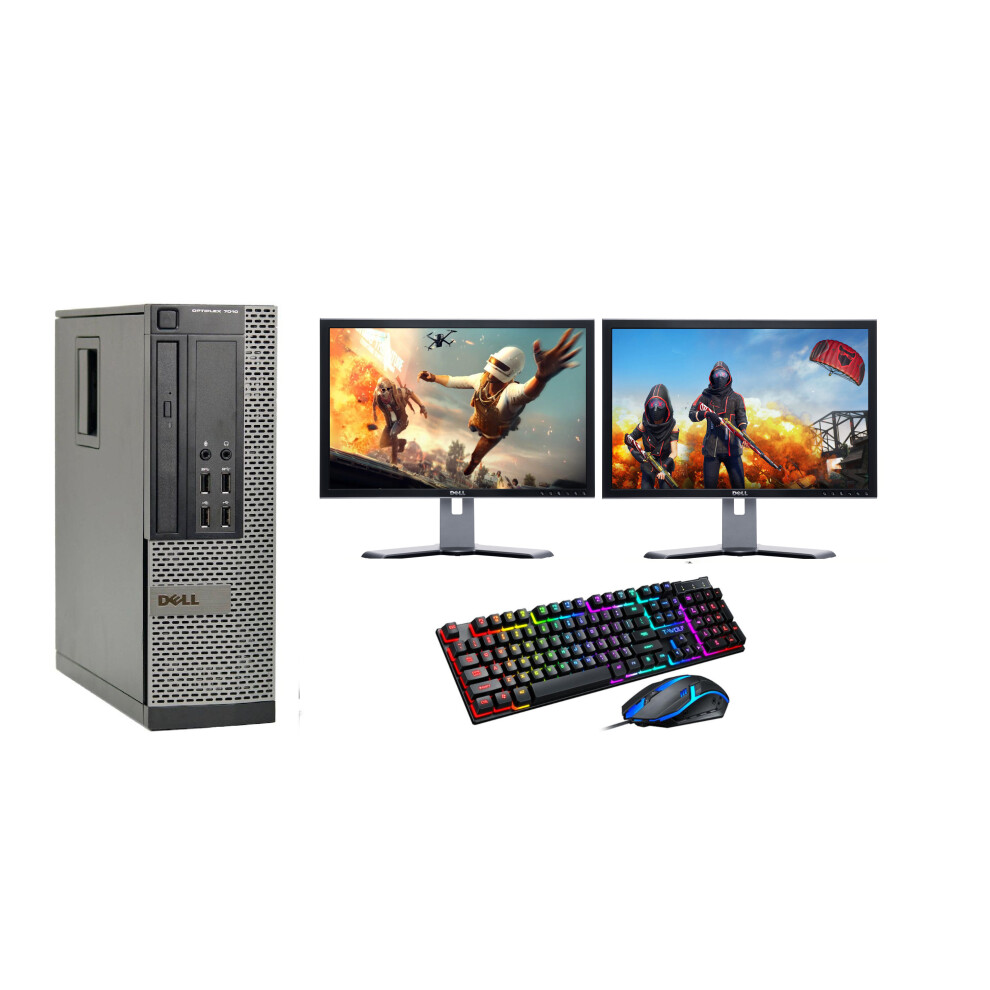 Fcs Gaming Dell Bundle Pc Computer Full Set Dual Monitor Intel I7 16Gb 2Gb Gt730 Hdmi