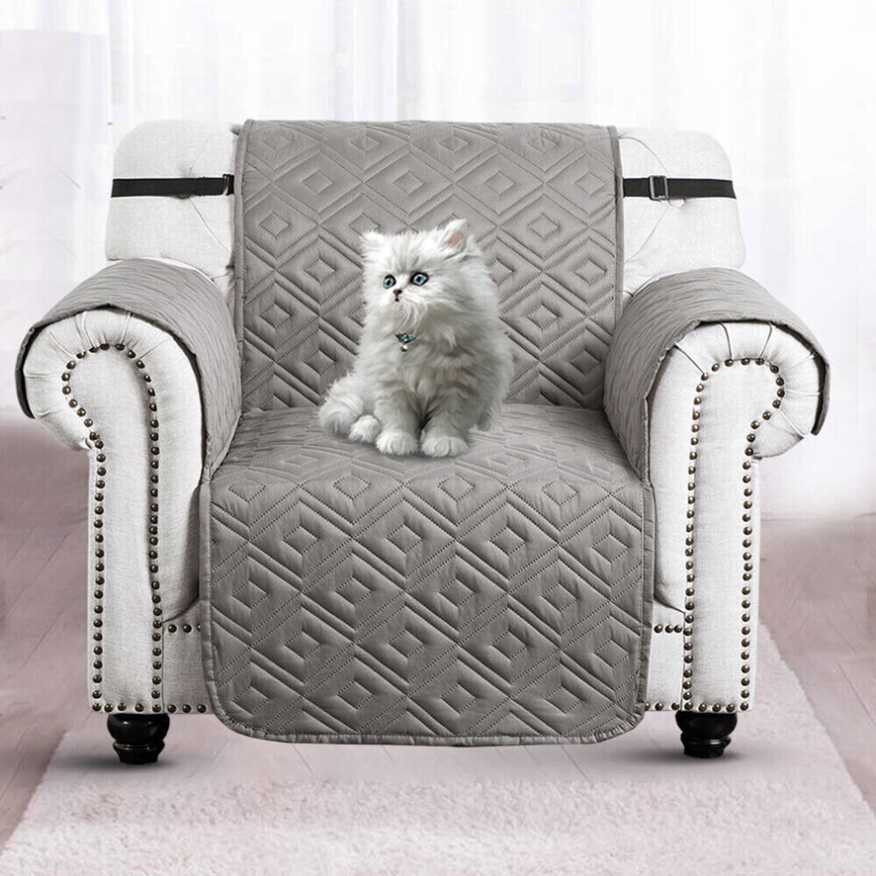 (1 Seater:(168 cm Width x 179 cm Length), Light Grey & Dark Grey) Sofa Slipcover Couch Protector Water Proof Sofa Cover Reversible Pet Furniture Protector