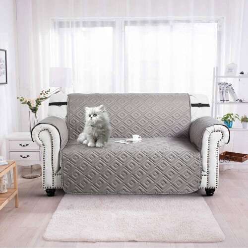 (2 Seater (227 cm Width x 179 cm Length), Light Grey & Dark Grey) Sofa