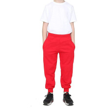 (Red, 3-4 Years) Boys Kids Plain Fleece Jogging Bottoms Joggers PE School Sports Casual Wear UK