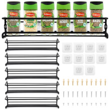 (5 TIER HERB AND SPICE RACK BLACK) Vinsani Spice Racks Flexible Hanging Organiser