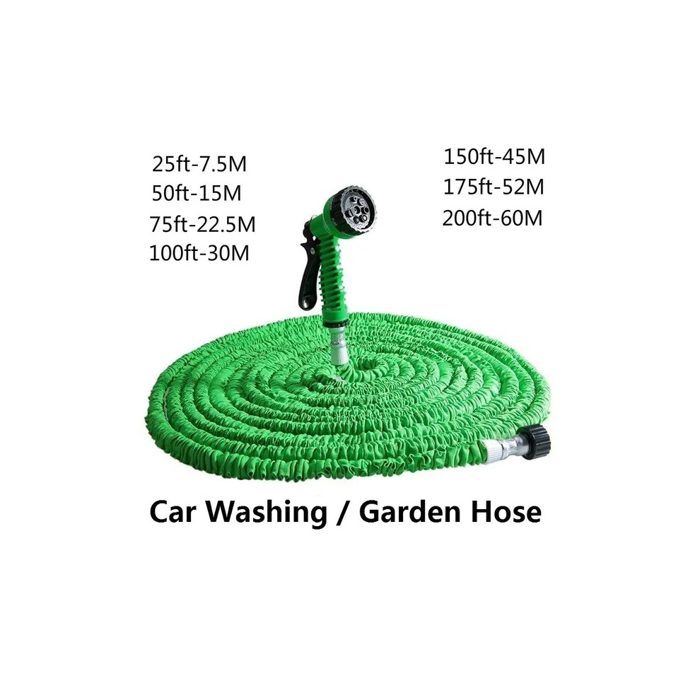 (25FT,Blue) Expandable Magic Garden Hose Pipe Spray Gun 25-200