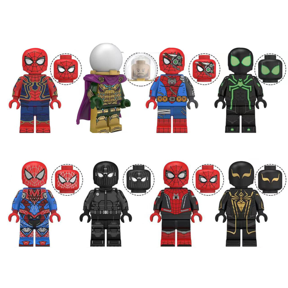 (Style B 8PCS) Hero Spider-Man Octopus Doctor Mini doll toy is suitableMiniFigures Toys Fit Lego