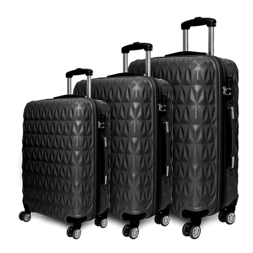 (Black) Suitcase Luggage Set Hard Shell ABS Cabin Case on OnBuy