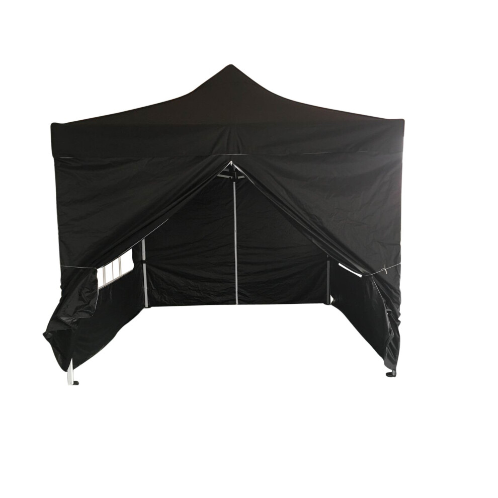 (Black) Gazebo Marquee 3x3m Heavy Duty PopUp Pyramid Tent
