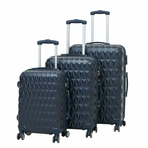(Navy) Suitcase Luggage Set Hard Shell ABS Cabin Case on OnBuy