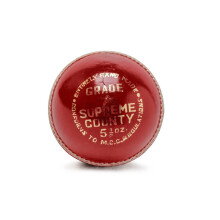 (Pack of 3, Red) Supreme County Match Quality Hand Stitched Leather Hard Cricket Balls 5.50oz