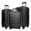 (Black) Suitcase Luggage Set Hard Shell ABS Cabin Case 15