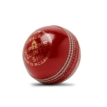 (Pack of 1, Red) Supreme County Match Quality Hand Stitched Leather Hard Cricket Balls 5.50oz