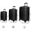 (Black) Suitcase Luggage Set Hard Shell ABS Cabin Case 9