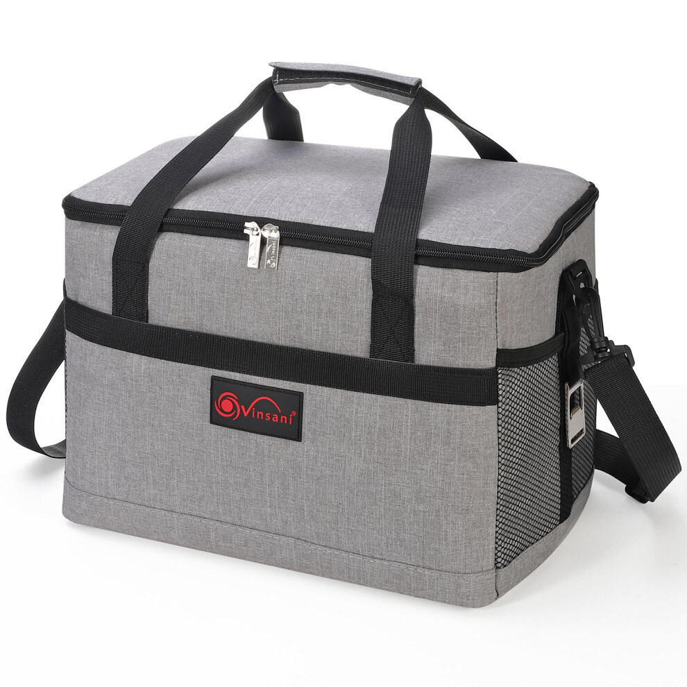 (Vinsani 20L Gray Cooler Bag ) Vinsani Cooler Bag Large Capacity Storage Bag