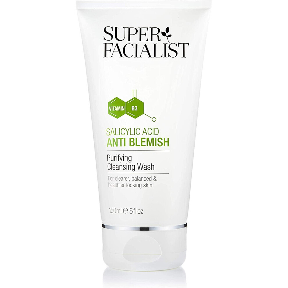 Anti Blemish Purifying Cleansing Wash with Salicylic Acid & Niacinamide (Vitamin B3) Face Cleanser & Face Wash for Clean and Clear Skin 150ml