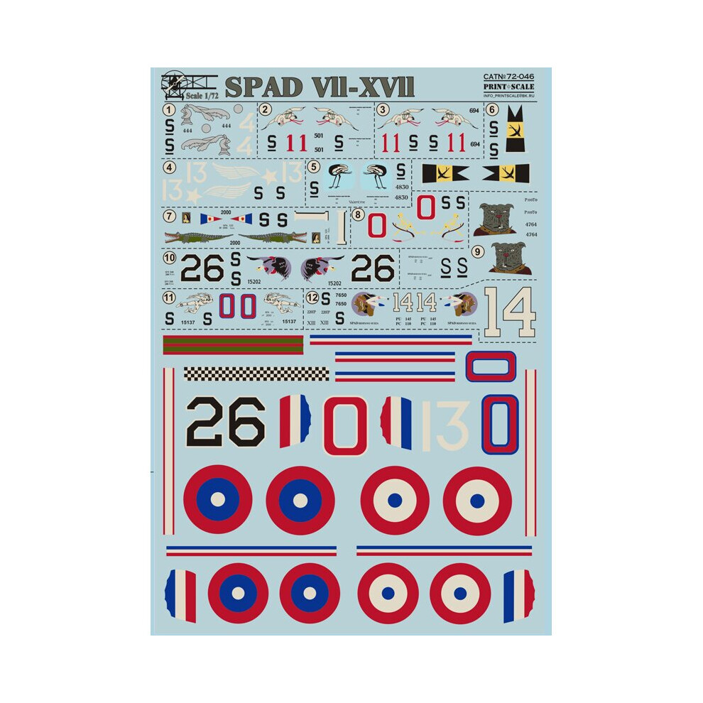 Print Scale 72-046 Spad VII-XVII